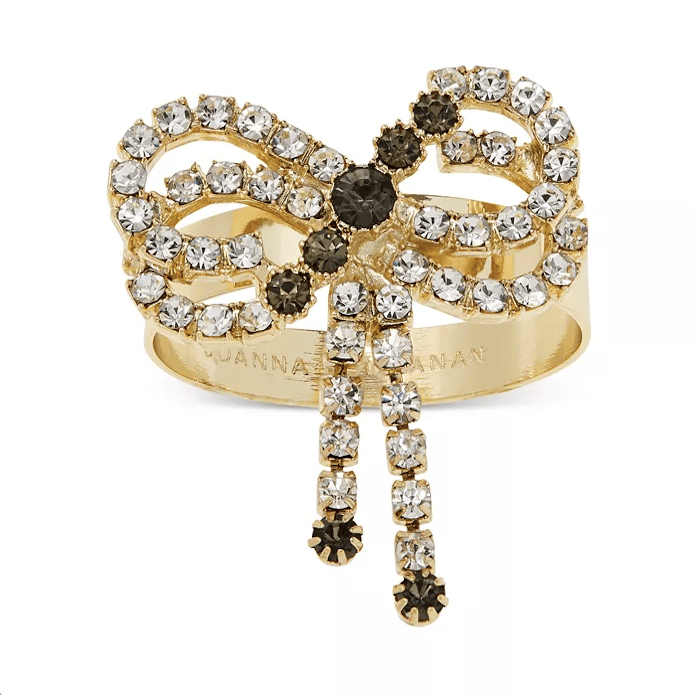 Sparkle Bow Skinny Napkin Rings